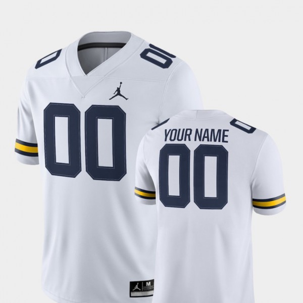 Michigan #00 Men Custom Jersey White 2018 Game College Football NCAA